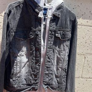 American Rag Size M Jean jacket with double stitched sweater hoodie